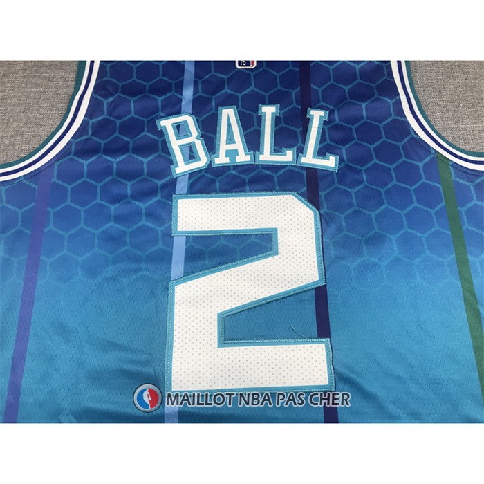 Maillot Charlotte Hornets Lamelo Ball NO 2 Ville 2021-22 Bleu